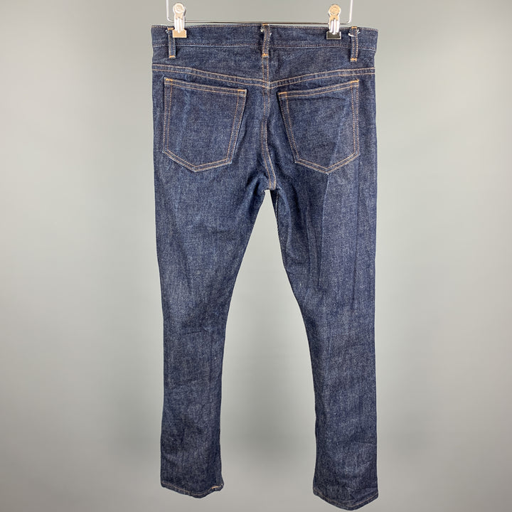 A.P.C. Size 28 Indigo Contrast Stitch Denim Button Fly Jeans