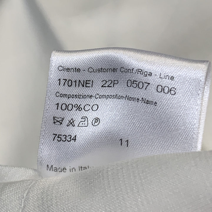 BRIONI Size 34 White Solid Cotton Zip Fly Dress Pants