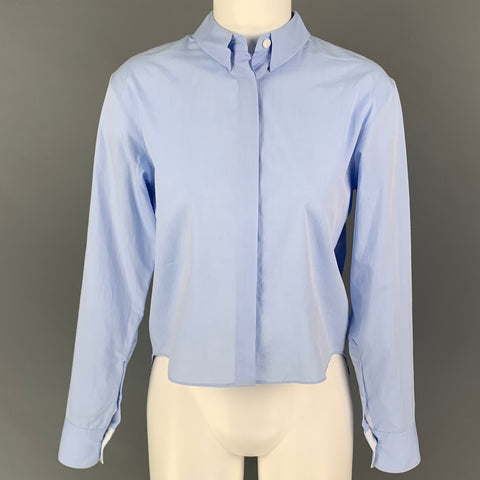 RAG & BONE Size XXS Light Blue Cotton Cropped Shirt