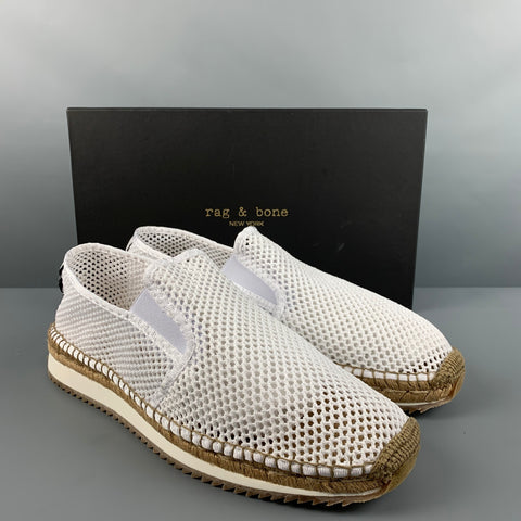 RAG & BONE Size 12 White Natural Mesh Espadrille Loafers