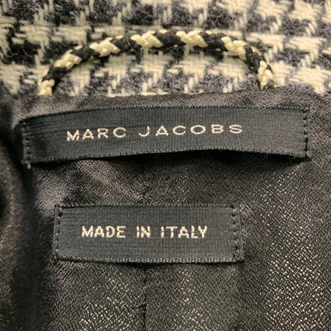 MARC JACOBS Size 38 Black White Houndstooth Wool Notch Lapel Sport Coat