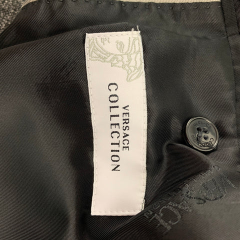 VERSACE COLLECTION Size 36 Dark Gray & White Heather Wool Blend Notch Lapel Sport Coat