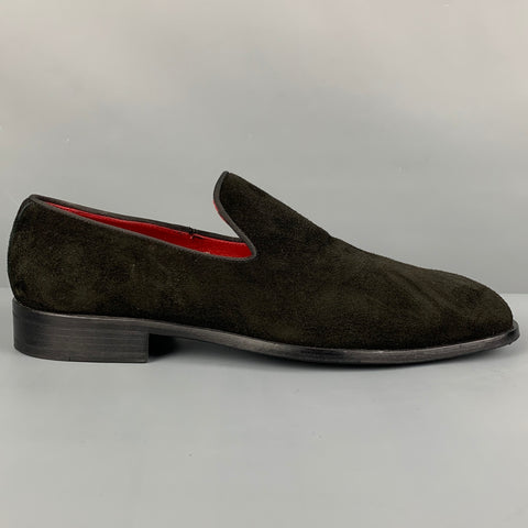 BARNEY'S NEW YORK Size 11.5 Black Suede Slip On Loafers