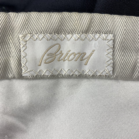 BRIONI Size 32 x 26 Navy Solid Wool Flat Front Dress Pants