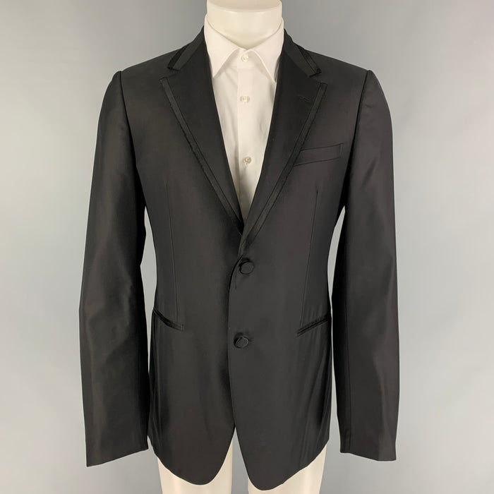 LANVIN Size 40 Regular Wool Silk Notch Lapel Sport Coat