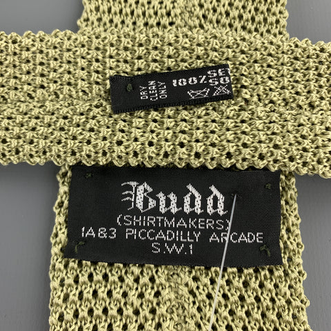 BUDD Moss Green Silk Textured Knit Tie