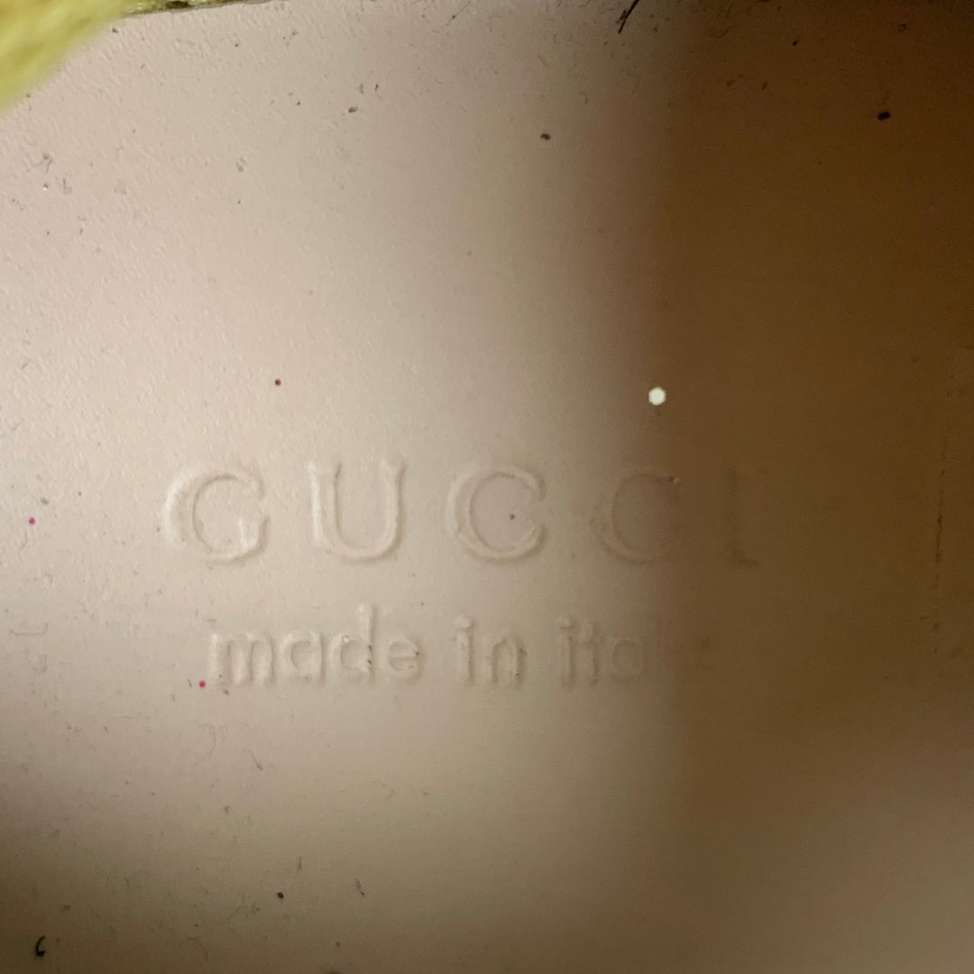GUCCI Taille 11 Baskets noires Flashtrek Spikes en toile et garniture en cuir