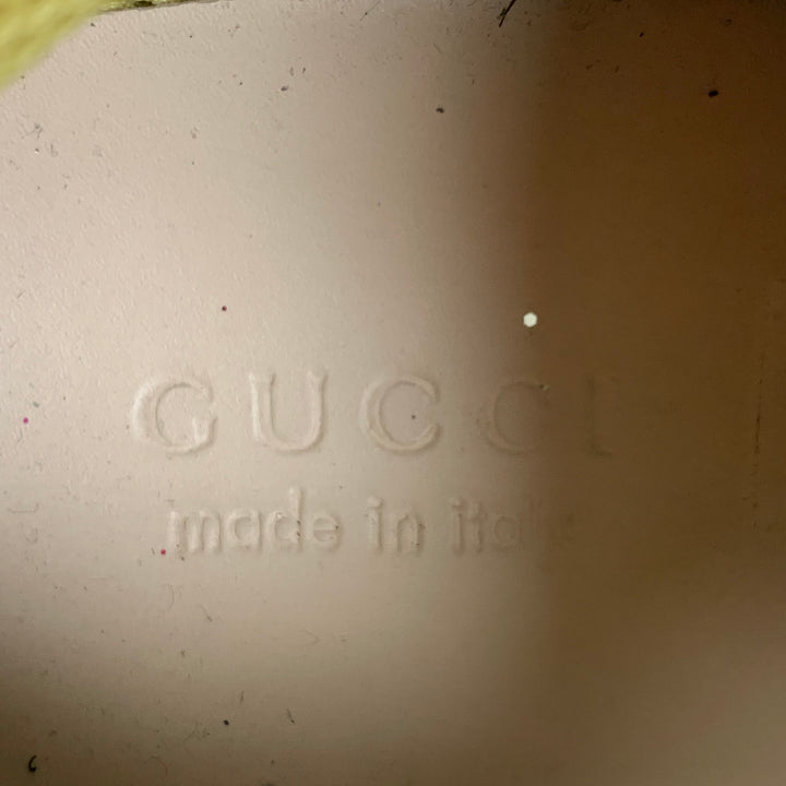GUCCI Taille 11 Baskets noires Flashtrek Spikes en toile et garniture en cuir