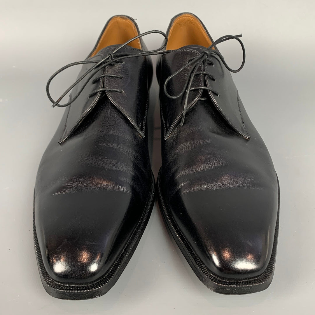 GRAVATI Taille 12.5 Chaussures habillées à lacets en cuir noir