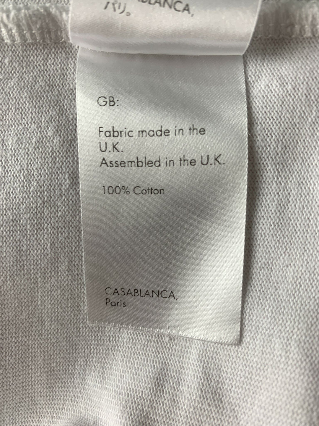 CASABLANCA Taille M T-shirt sans manches en coton blanc vert chérubins