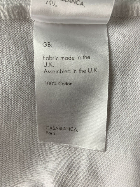 CASABLANCA Size M White Green Cherubs Cotton Sleeveless T-shirt