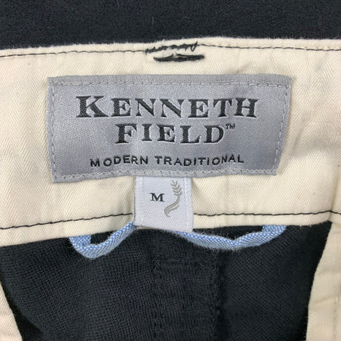 KENNETH FIELD Size M Black Navy Stripe Cotton Casual Pants
