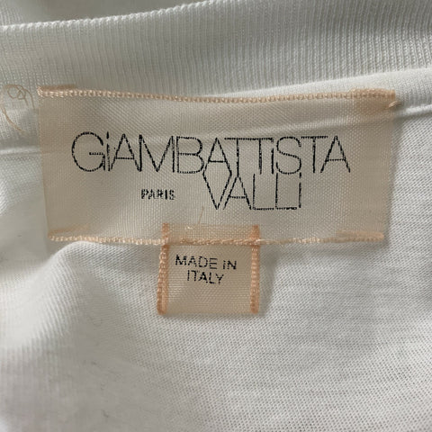 GIAMBATTISTA VALLI Size M White Cotton Lace Short Sleeve Dress
