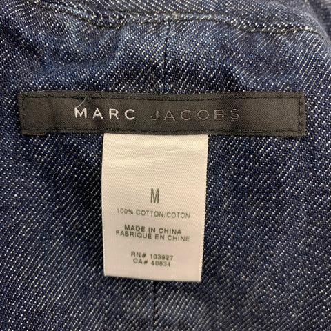 MARC JACOBS Chaqueta con solapa de muesca de algodón índigo talla M