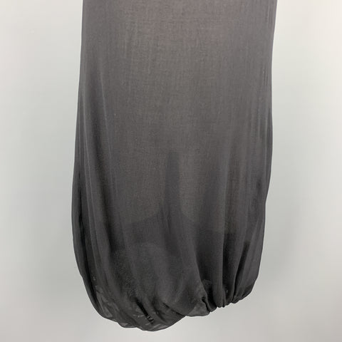HELMUT LANG Taille 2 Robe à bulles superposée en soie et laine noire