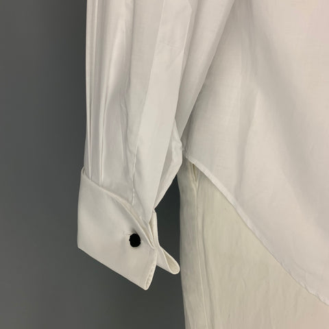 GIORGIO ARMANI Size XL White Cotton Tuxedo Long Sleeve Shirt