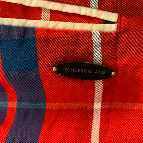 TOMORROWLAND Talla 34 Abrigo deportivo a cuadros rojo y azul