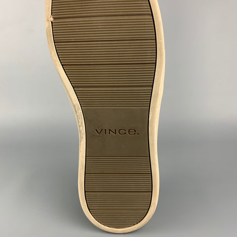 Mocasines sin cordones de ante blanco y negro talla 10 VINCE