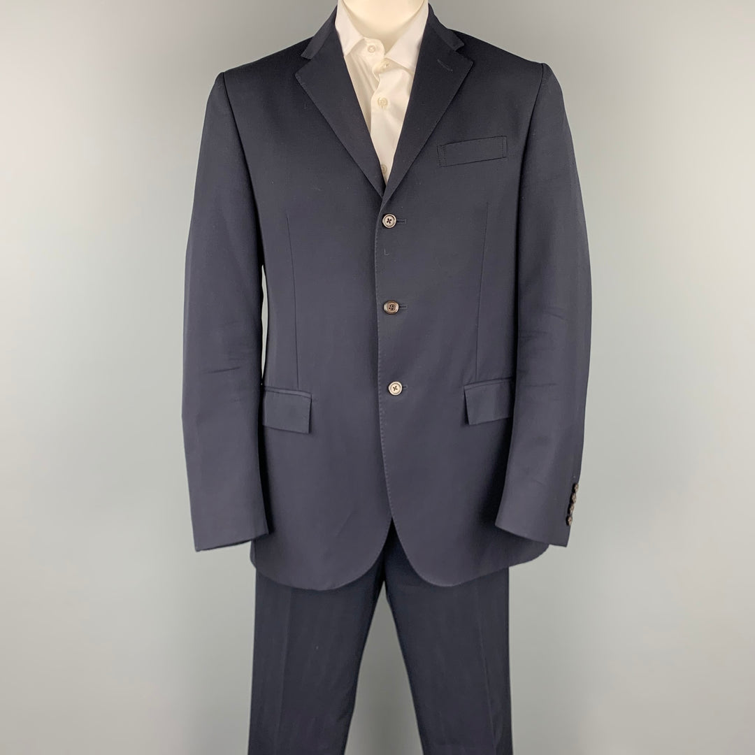 POLO by RALPH LAUREN Size 42 Long Navy Wool Notch Lapel Suit