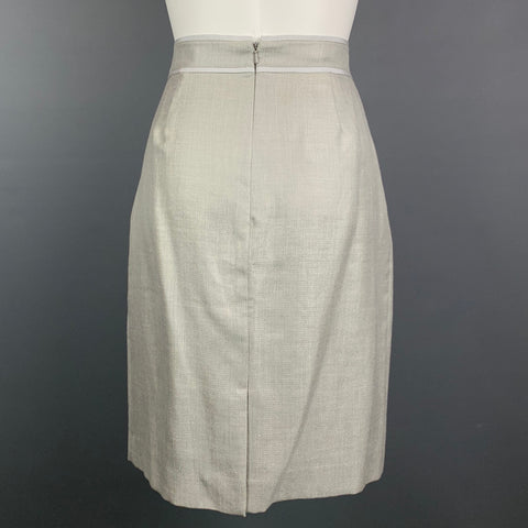 BROOKS BROTHERS Size 6 Light Gray Wool Blend Pencil Skirt