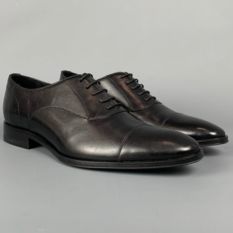PS by PAUL SMITH Taille 9 Chaussures à lacets en cuir noir avec bout renforcé