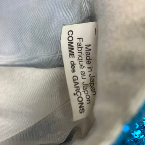 COMME des GARCONS HOMME PLUS SS 18 Size S Aqua Sequined Polyester Blend Jacket
