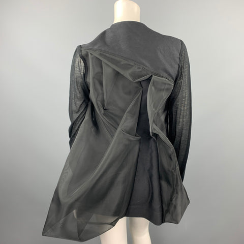 RICK OWENS WALRUS S/S 17 Taille 6 Noir Tissus Mélangés Soie Giacca Heron Veste