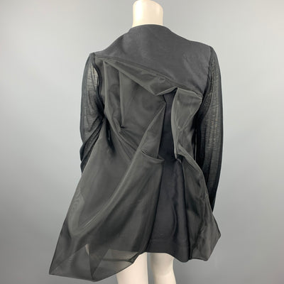 RICK OWENS WALRUS S/S 17 Size 6 Black Mixed Fabrics Silk Giacca Heron Jacket