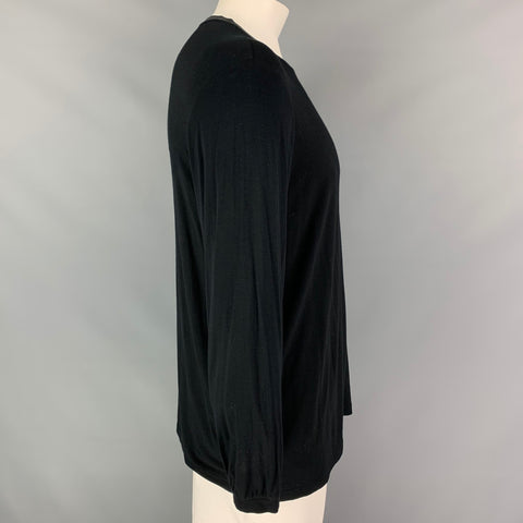GIORGIO ARMANI Size XXL Black & Grey Crew-Neck Pullover