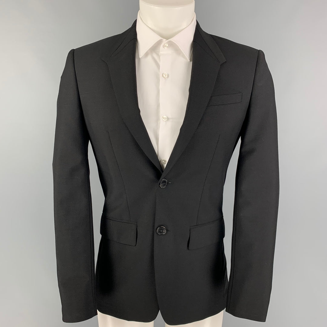 GIVENCHY Size 36 Black Wool Mohair Sport Coat