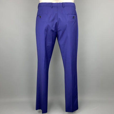 PAUL SMITH Size 44 Regular Royal Blue Wool / Mohair Suit