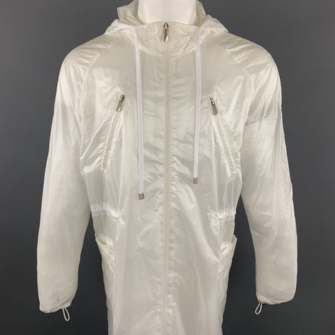 D.GNAK by KANG D. Size 38 White Sheer Nylon Zip Up Windbreaker Anorak