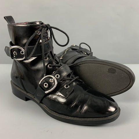 MARC JACOBS Size 9 Black Patent Leather Side Zipper Boots