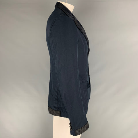 COMME des GARCONS HOMME Chest Size L Size L Navy Grey Mixed Fabrics Jacket