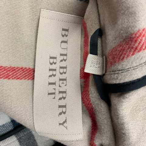 BURBERRY BRIT Size 8 Black Wool Hooded Coat