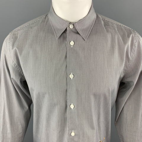 MARC JACOBS Size S Black & White Pinstripe Cotton Long Sleeve Shirt
