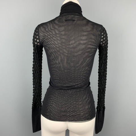 JEAN PAUL GAULTIER Size XS Black Mesh Polyamide Dress Top