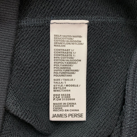 JAMES PERSE Size S Charcoal Cotton Blend Crew-Neck Short Sleeve T-shirt