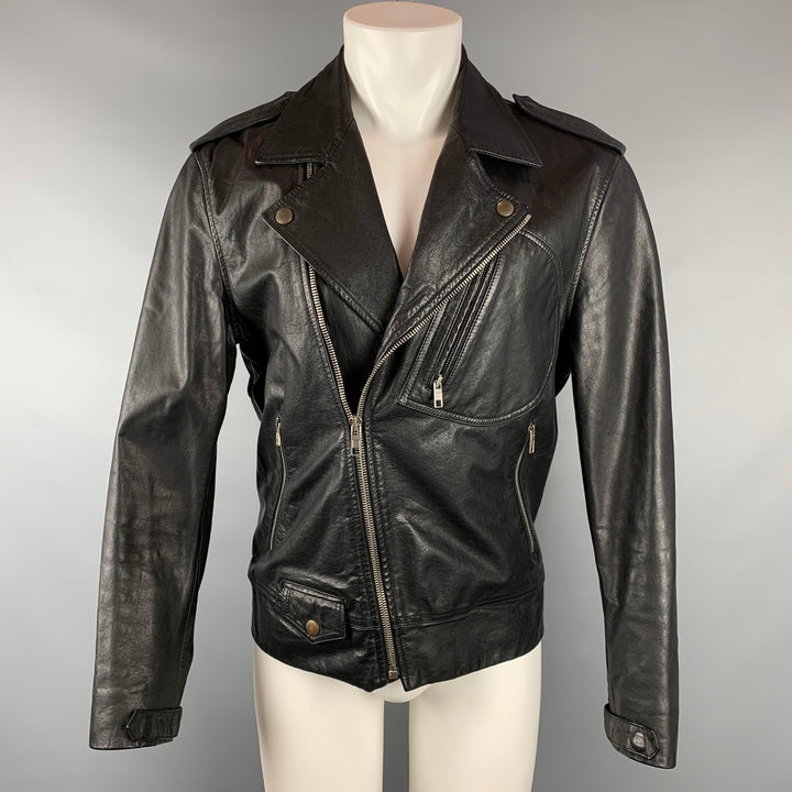 MARC JACOBS Size 40 Black Leather Biker Jacket