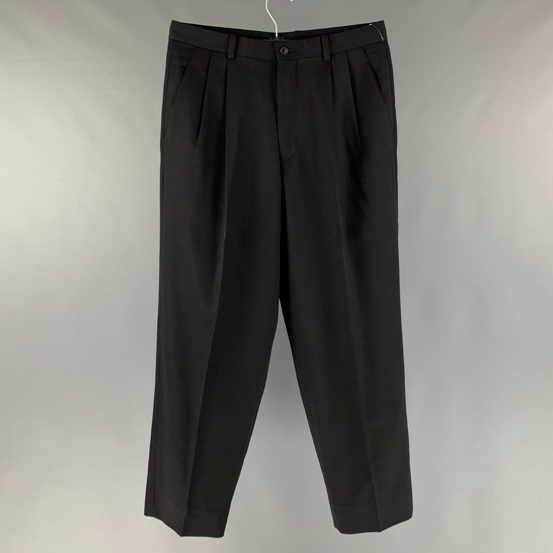 ISSEY MIYAKE Size S Black Solid Wool Pleated Dress Pants