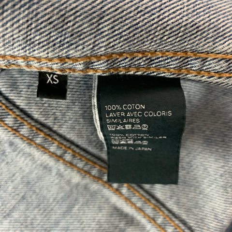 CELINE Size XS Blue Distressed Cotton Trucker Jacket