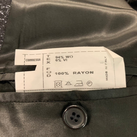 VERSACE CLASSIC Taille 44 Manteau à revers cranté gris noir chiné