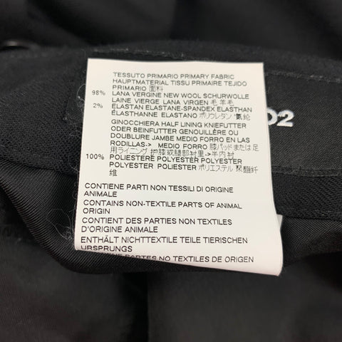 DSQUARED2 Talla 32 Pantalones casuales con bragueta de botones de lana negra