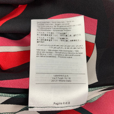 M de MISSONI Talla 6 Vestido sin mangas abstracto de seda multicolor rojo
