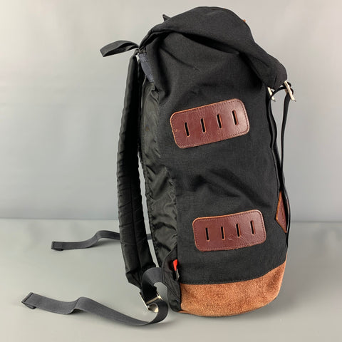 WILDERNESS EXPERIENCE Black Brown Canvas Klettersack Backpack