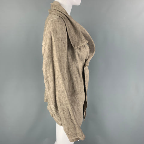 INIZIO Chaqueta Asimétrica Lino Gris Talla L