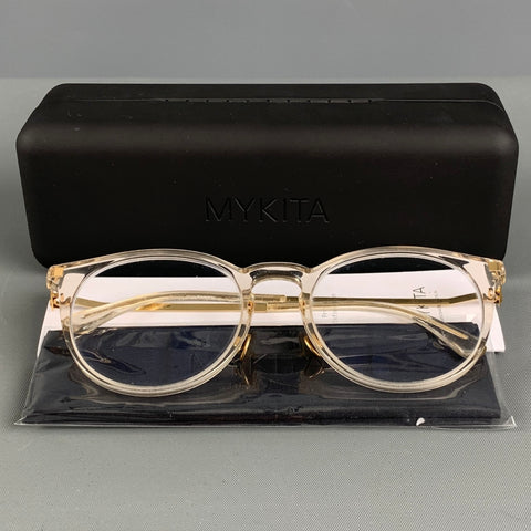 MYKITA Gold Clear Acetate Stainless Steel Sunglasses