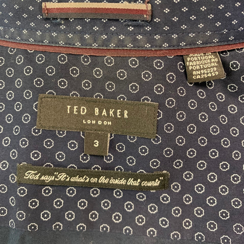 TED BAKER Size M Navy Grey Jaguars Cotton Long Sleeve Shirt