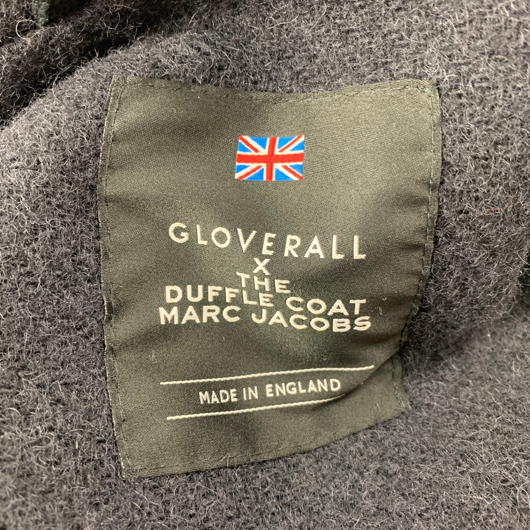 MARC JACOBS x GLOVERALL Size XL Black Wool Toggle Closure Duffle Coat
