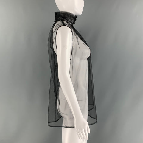 DOROTHEE SCHUMACHER Size 4 Black Polyamide See Through Sleeveless Dress Top